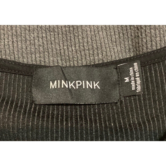 MINKPINK Dress Womens M Medium Grey Side Slit Cocktail Party Knit Maxi Dress - Picture 10 of 13